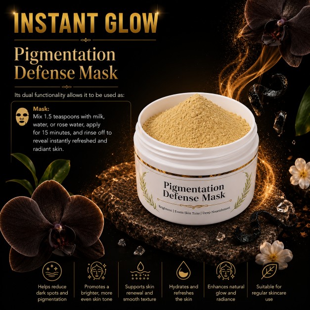 Pigmentation Defense Face Mask 50g โ Natural Brightening Mask for Dark Spots, Uneven Skin Tone & Healthy Glow - Image 3