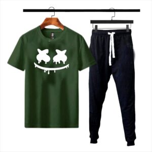 Premium Micro Menβs Tracksuit Smile Face Print β Comfortable Sportswear | Gym & Workout Suit