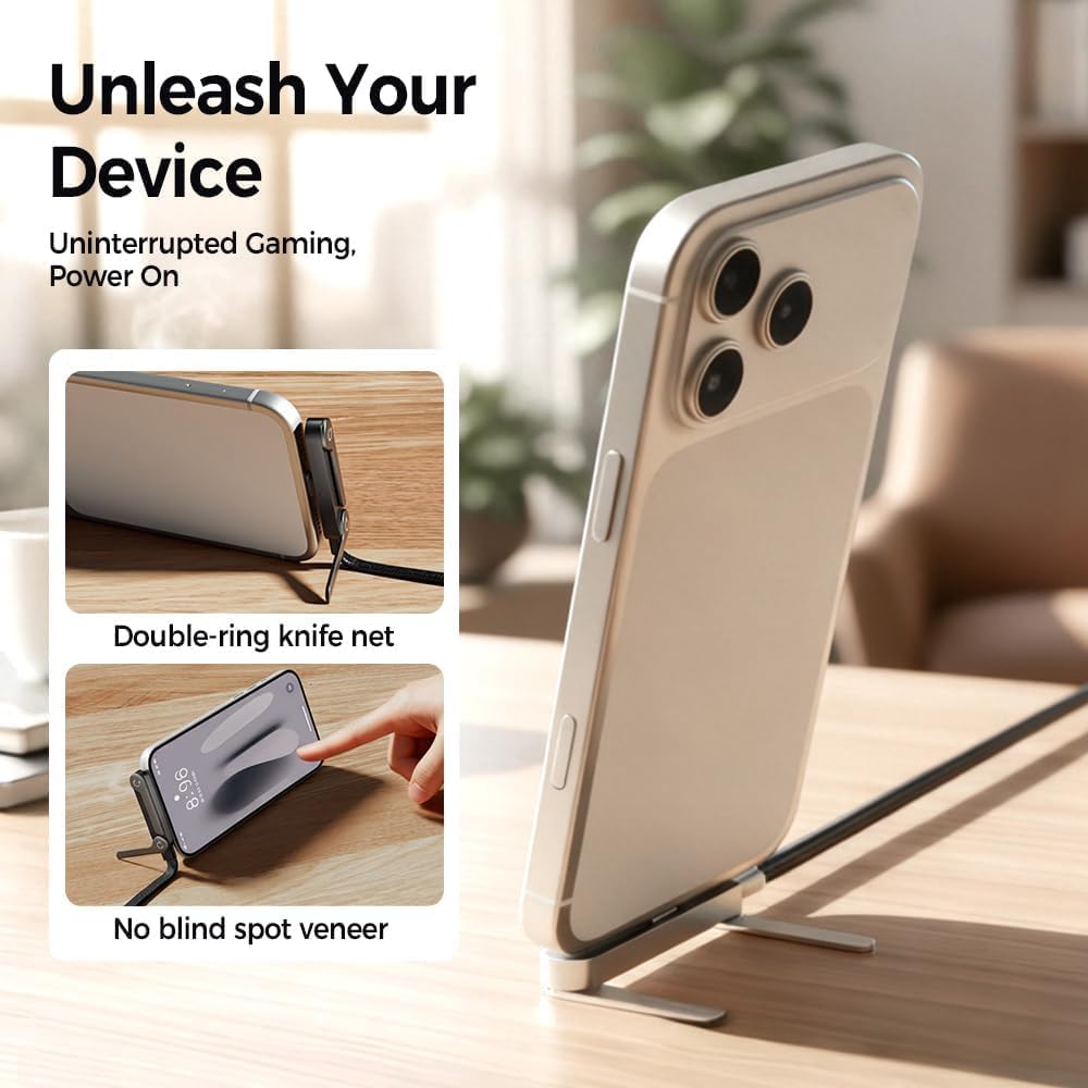 2-In-1 Data Charging Cable With Stand | Nylon Braided USB C To USB C Cable 1.5M | 240W Fast Charging Cable Cord For Smartphones, Tablets & Laptops - Image 5