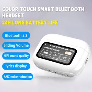 A9 Pro 2 Wireless Earbuds โ Bluetooth with ANC+ENC, 4 Pcs Ear Tips, White