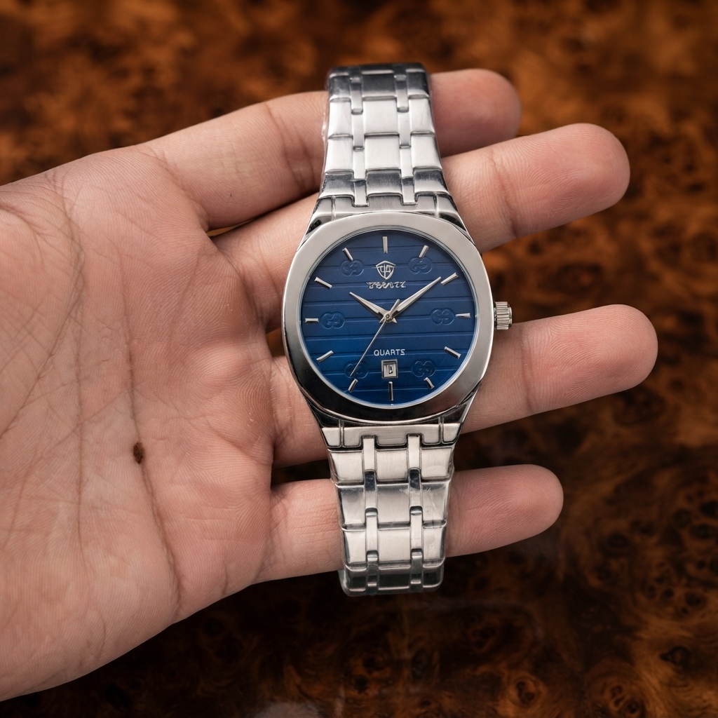 Men’s Stainless Steel Quartz Watch Elegant Durable Timepiece With Stainless Steel Strap And Detailed Dial For Daily And Formal Wear