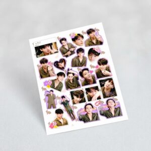 JK Jeon Jung-kook Sticker Sheet - Stationery Accessory Designed For Creative Decorating And Daily Craft Routine - 5.8x8 inches