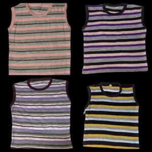 Pack of 4 Kids Multi-Color Code 5 Cotton Sando Set – Super Soft Breathable Summer Sleeveless Vest for Boys & Girls