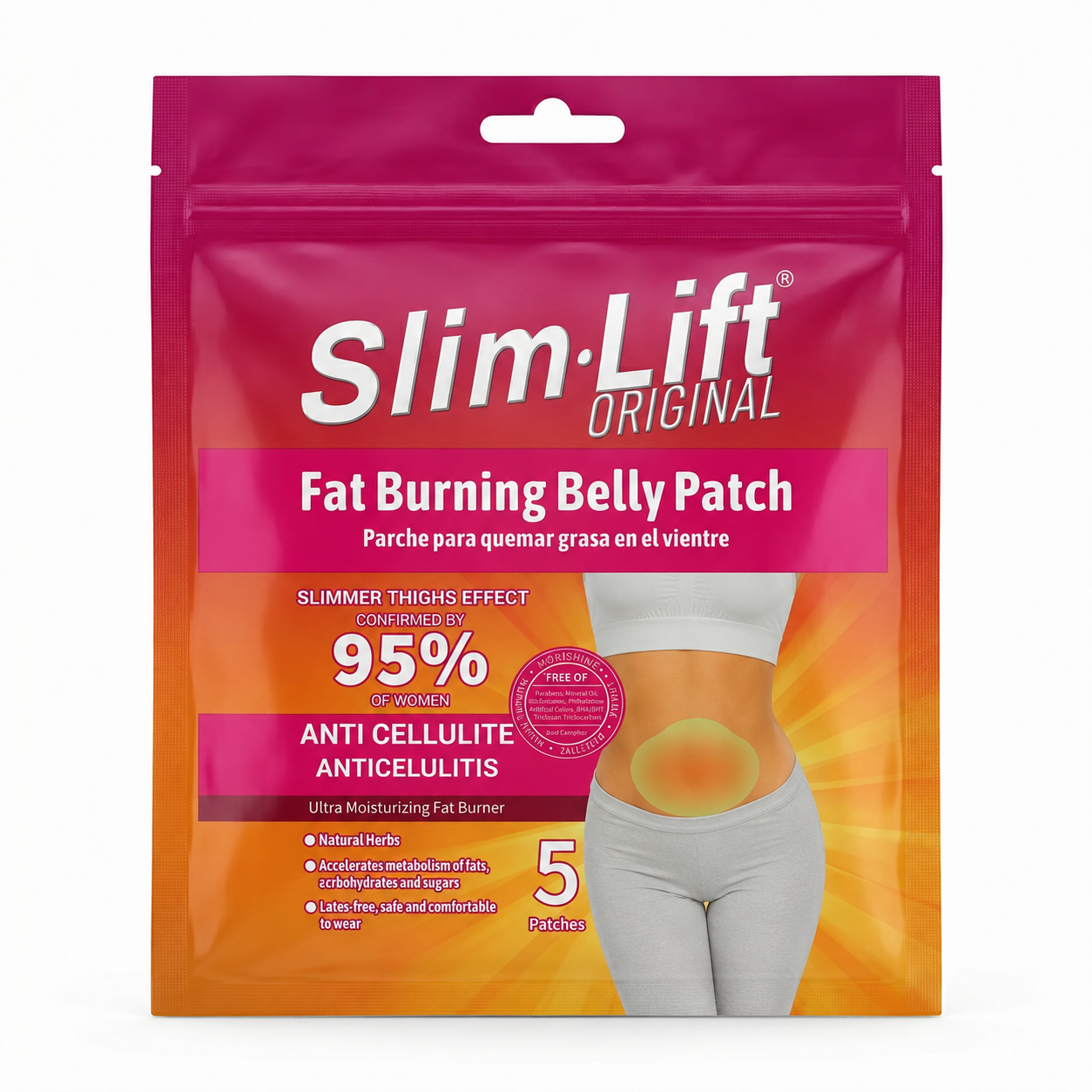 Slim Lift Fat Burning Belly Patch - 5 Pieces Set For Targeted Abdominal Support And Daily Convenience