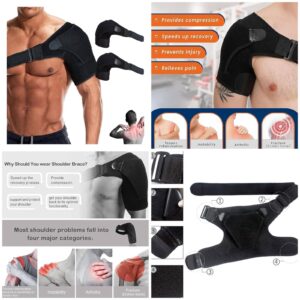 Shoulder Support for Men and Women with Pressure Pad – Adjustable Posture Corrector Brace for Pain Relief, Muscle Strain & Injury Recovery