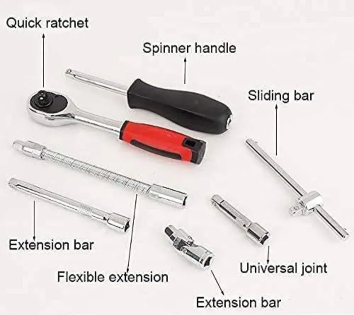 46-Piece Socket Wrench Set โ Complete Ratchet & Bit Tool Kit - Image 3