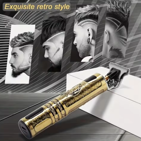 Vintage T9 Professional Trimmer โ Close-Cutting T-Blade Hair Clipper for Men - Metal Body - Image 4