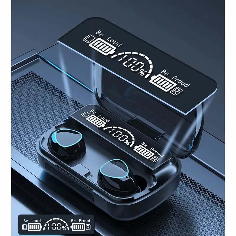 DaMix Original M10 Bluetooth Earbuds โ Wireless Earphones with LED Display & Power Bank Case
