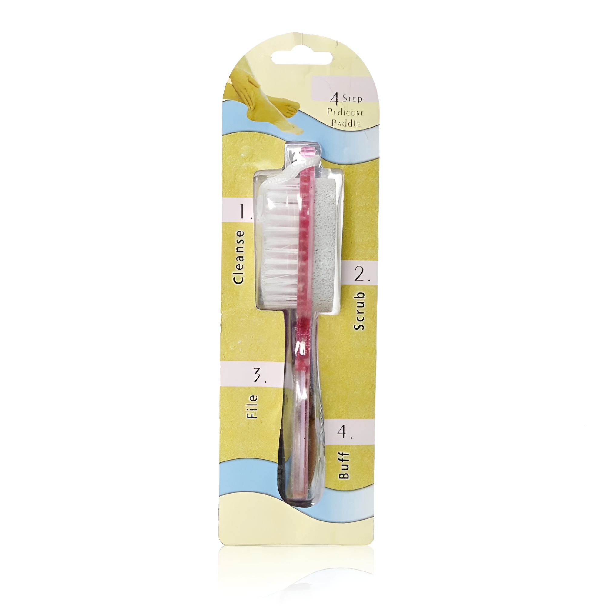 4 In 1 Foot Scrubber | Multi Use Pedicure Paddle Brush - 4 Step Pedicure Cleanse, Scrub, File And Buff (Random color) - Image 7